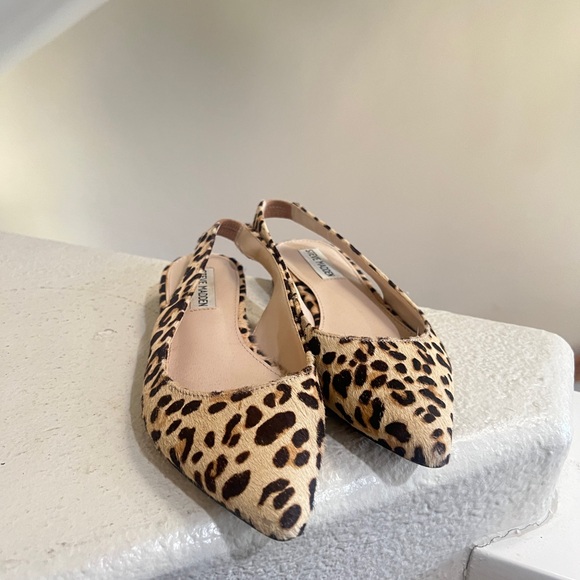 Steve Madden Olsen Leopard ballet leather flats shoes comfort casual summer Sz 7 - Picture 5 of 11